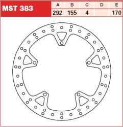 TRW Set 2 Discuri Frana Fata Fix 292/155x4mm 5x170mm Diametru Gaura Fixare 8, 5mm Inaltime (spatiere) 0 Yamaha Yzf-r125 125 (MST383)