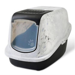 SAVIC | Nestor Marble | Fedeles macska-WC - márványfehér-fekete, 56 × 39 × 38, 5 cm - 1 db