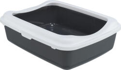 TRIXIE | Classic Litter Tray | peremes macska wc - sötét macskáknak - sötétszürke-fehér, 37 × 15 × 48 cm - 1 db