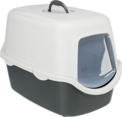 TRIXIE | Vico Litter Tray, with Hood | Fedeles macska WC - sötétszürke-világosszürke, 40 × 40 × 56 cm - 1 db