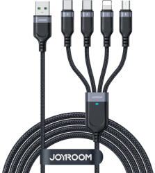 JOYROOM USB cable 4in1 USB-A - 2 x USB-C / Lightning / Micro for charging and data transmission 1.2m S-1T4018A18 - black (6956116758639)