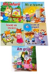 EMC ONSHOP Set Carti Educative, de Sentimente si de Comportament, "Invat sa impart", "Invat sa incerc", "Am grija", "Ma Infurii", "Mi-e Teama" - 5 buc (ROM-338-A)