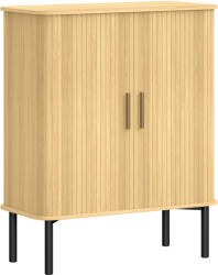 HomCom Dulap pentru Pantofi 5 Niveluri 15 Perechi cu Uși tip Rulou Glisante, Rafturi Reglabile, 78x38x95, 2cm, Stejar | Aosom Romania (837-804V81AK) Pantofar