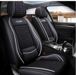 Autolife 11 részes Prémium minõségű Ice Silk Kárpit/Műbõr üléshuzat szett - Légzsákos - Osztható - Fekete/Fehér (02300)