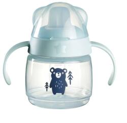 Tommee Tippee Pahar anti-vărsare cu duză moale Soft Spout 150 ml, 4 luni+ BACSHIELD albastru Ursuleț TT. 0287