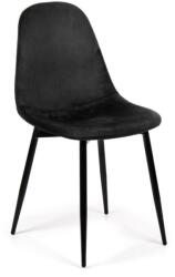 HOUSE 5 Set de scaune de sufragerie, 85x45x52 cm, catifea neagră, 4 (100280)