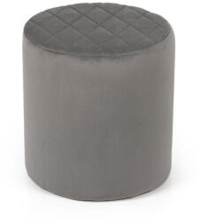 HOUSE 5 Taburet rotund din catifea gri, 36x33 cm, design modern (500685)