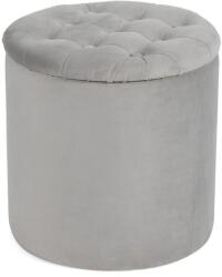 HOUSE 5 Taburet rotund din catifea gri 40x40 cm, design modern (500785)
