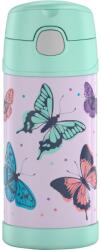 Thermos FUNtainer gyerek termosz, szívószálas, 0, 355 l, pillangó
