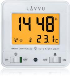 Lavvu Nordlys digitális ébresztőóra, rádiójel-vezérelt, fényérzékelős, fehér (LAR0040)
