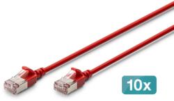 ASSMANN Patch Cord Digitus by Assmann DK-1632-A-020S-R-10, F/FTP, Cat6a, 2 m, Red, 10 bucati (DK-1632-A-020S-R-10)