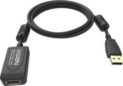 Vision Cablu extensie USB 2.0 negru de 5m (TC 5MUSBEXT+/BL)
