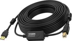 Vision Cablu USB 2.0 negru de 10m (TC 10MUSB+/BL/2)