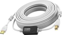 Vision Cablu USB+ VISION Techconnect 15m Alb (TC 15MUSB+/2)