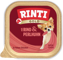 RINTI 16x100g RINTI Gold Mini nedves kutyatáp - Marha & gyöngytyúk