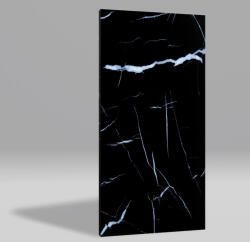  Falpanel, márvány mintával, PVC, 280x120 cm - Black - White Roots - 280x120 cm (MR-50161)