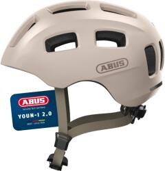 ABUS Casca de bicicleta ABUS Youn-I 2.0 - cu lumina pentru copii, adolescenti si adulti tineri - pentru fete si baieti - bej, marimea M - 40157