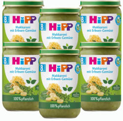 HiPP BIO Makaróni borsóval, zöldségekkel és borsófehérjével 8 hó+ (6x220 g) (DA61502-01)