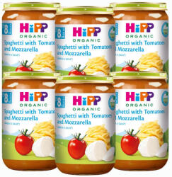 HiPP BIO Spagetti paradicsommal és mozzarellával 8 hó+ (6x220 g) (AK6400-01)