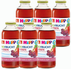 HiPP BIO Alma-szőlő-arónia gyümölcsnektár C-vitaminnal és vassal 6 hó+ (6x500 ml) (HU8104-S)