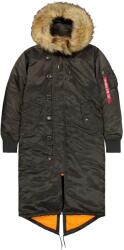 Alpha Industries Long Fishtail női kabát - Black/Olive - XS (2874616)