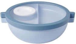 Mepal Bento Vita Bowl ebéddoboz rekeszekkel, dresszingfedéllel és tálcával, 1500 ml, Nordic Blue