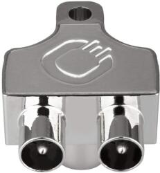 Oehlbach Antenna SP12 Antennaelosztó - Árnyékolt Fémház - Kéteszközös Elosztó TV/Rádió - Koax Csatlakozó - DVB-T2 DVB-C2 HDTV UHD - Ezüst (SP12)