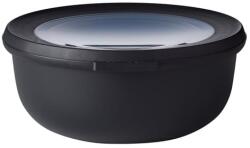 Mepal Cirqula Round Multi Bowl 750 ml Nordic Black ételtároló doboz levehető fedéllel, mikrohullámú sütőbe és mosogatógépbe tehető, törésáll