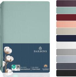 BARBONS Gumis Lepedő 180x200 cm, 100% Pamut Jersey, Oeko-Tex Tanúsított, Boxspring Ágyhoz és Vastag Matrachoz (27 cm-ig), Zöld