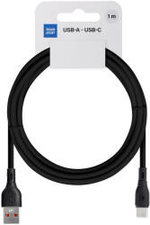 Blue Star USB-A - USB-C töltő- és adatkábel 3A 60W 1m - fekete (5903396364402)