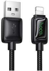 hoco. USB-A - Lightning töltő- és adatkábel LCD kijelzővel 2.4A 1.2m - fekete (6942007671378)