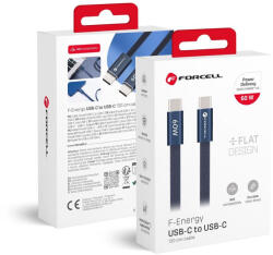  Forcell USB-C - USB-C töltő- és adatkábel PD 60W 1.2m - lapos / sötétkék (5903396451065)