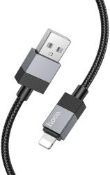 hoco. USB-A - Lightning töltő- és adatkábel 2.4A 1m - fonott fekete (6942007646765)