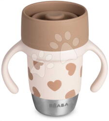 BÉABA Gyerekpohár Stainless Steel Learning Cup Click & Drink BigLove Beaba önálló iváshoz rozsdamentes acélból barna 12 hó-tól (BE913648)