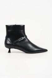 Karl Lagerfeld botine cu toc jos pentru femei din piele Pasha 9BY2-OBDUNK_99X