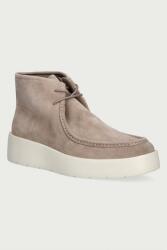 Calvin Klein bokacsizma női velúr FLATF LACE UP APR CUT BOOT - bézs Női 36