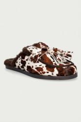 Posa női bőr papucs Ranch Tassel Mule Cow Print - barna Női 38