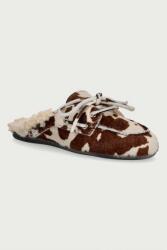 Posa női bőr ppapucs Boat Loafer Mule Cow Print - bézs Női 36