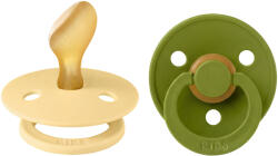 BIBS Colour anatómiai természetes kaucsuk cumi 2 db - 2-es méret Változat: Pale Butter / Wasabi