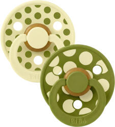 BIBS STUDIO Colour Polka természetes gumiból készült cumi 2db - 1-es méret Változat: Luna / Wasabi