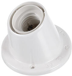 Jangar Foglalat E27 műanyag ferde, talpas max. : 60W, 4A, 250V, fehér (JG-350B)