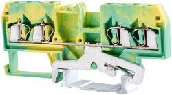 Tracon Védővezető ipari sorozatkapocs, rugós, sínre, zöld/sárga 800V 20A 0.08-2.5 mm2 4p (TSKC2-5-4JD)
