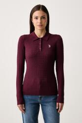 U. S. Polo Assn U. S. Polo Assn. hosszú női pulóver viszkózzal CABLE KNIT - burgundia L