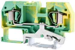 Tracon Védővezető ipari sorozatkapocs, rugós, sínre, zöld/sárga 800V 41A 0.2-6 mm2 2P (TSKC6JD)