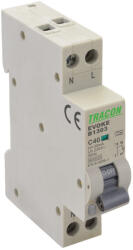TRACON Kombinált védőkapcsoló, elektronikus, 2P, 1 modul, B kar. B13, 30mA, 6kA, AC, (EVOKEB1303)