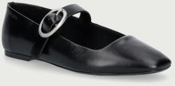 Calvin Klein balerina cipő bőr SQUARED BALLERINA MJ LTH HDW - fekete Női 37