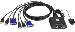 ATEN Switch KVM cu cablu USB VGA cu 2 porturi ATEN cu selector de porturi la distanță (CS22U-A7)