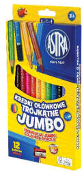 Astra Színes ceruza ASTRA jumbo háromszög 12 darabos készlet ajándék hegyezővel (312110007)