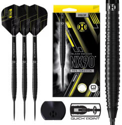 Harrows DART SZETT STEEL HARROWS NX90 Quick Point BLACK EDITION 25G, 90% WOLFRAM gravírozott