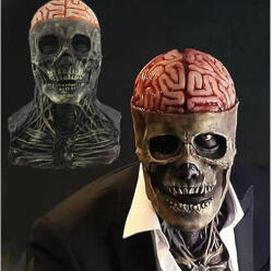  Ijesztő horror koponya maszk latex anyagból, teljes fejes , mellkasrésszel